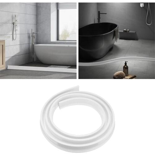 Bathroom Water Barrier Flood Threshold Water Stopper Shower Barrier Rubber Blocker Door Bottom Sealing Strip