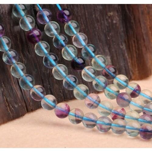 1 Strand 4 6 8 10mm Natural Crystal Beads Colorful Fluorite Stone Bead For Jewelry Making Full Strand Accessories DIY Ornament