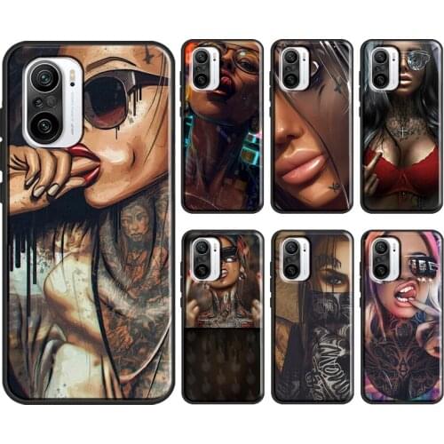 Sexy Sleeve Tattoo Girl For POCO F3 M3 X3 Pro Phone Case For Xiaomi Mi 11 A1 A2 A3 10T 9T Mi Note 10 Lite Coque