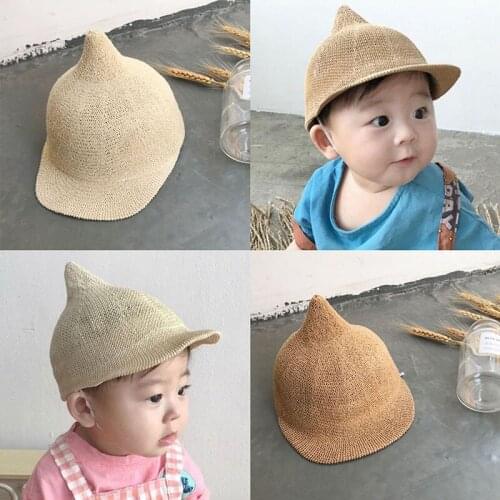 Baby Hats Childrens Straw Hat Cute Shape Sunshade and Windproof Cap Bucket Hat for Baby Girl and Boy Spring and Autumn General