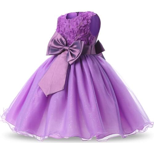 Flower Girl Dress Pink Floral 2021 Summer Girls Princess Dresses for Wedding Party Gowns Kids Clothes Size 3-8 Years
