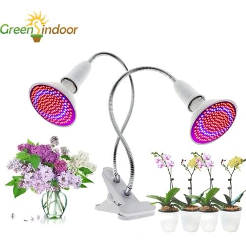 E27 LED Grow Light With Desk Clip Phyto Lamp Full Spectrum Indoor Grow Tent Box For Plants Seedling Grow Lamp With Controller