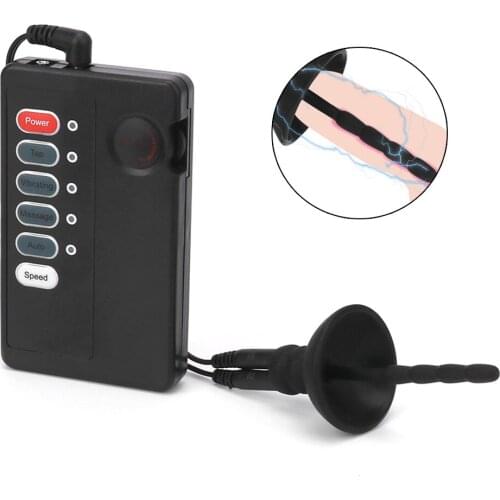 Electric Stimulator Urethral Sounding Penis Plug Sex Toys For Men Cock Sound Male Masturbator Medical Machine Erotic Bondage Set