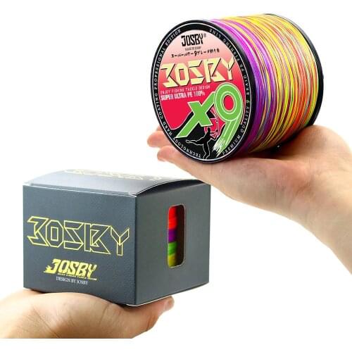 JOSBY 4 Strands 8 Strands 9 Strands Braided Fishing Line 500M 300M PE Line Multicolor Multifilament carp sea fishing wire