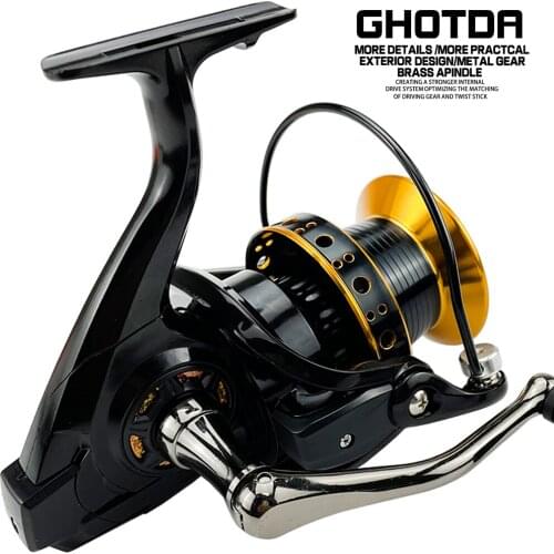 GHOTDA Metal Fishing Reel Coil Sea Spinning Reels Deep and Shallow Spool Versized Series Drag Power 20-30KG for Fishing