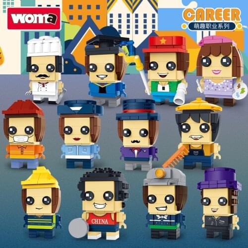 Woma Building Blocks Assembled Cute Fun Professional City Brickheadz Model Boy and Girl Childrens Toys for Children Gifts