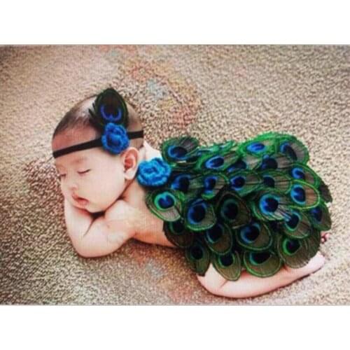Peacock Costume Studio Newborn Photography Props Hats Infantil Animal Fotografia Cute Peacock Baby Clothing Set Photo Props