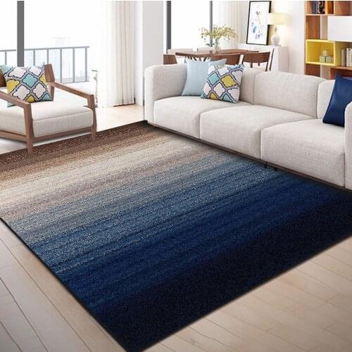 Nordic Retro style Carpet Gradient geometric abstract striped carpets for Living room bedroom Antiskid mat Custom Home area Rugs