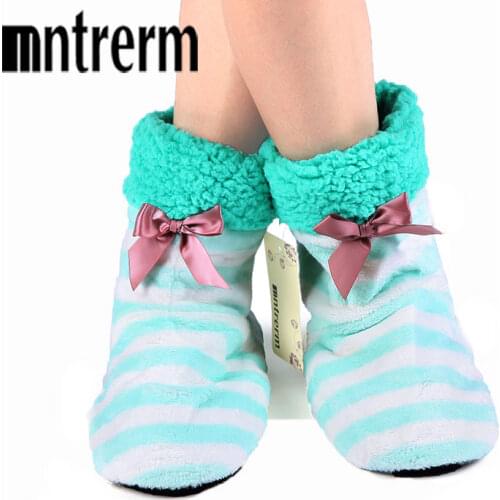 Mntrerm 2020 Home Soft Plush Home Shoes Slippers Cora Plush Indoor Floor Sock Indoor Slipper Winter Foot Warmer Best 8 Color