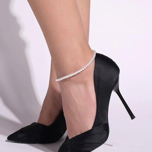 Trendy Elegant Imitation Pearls Anklets Women Fashion Temperament Geometric Anklet Yoga Foot Ornaments Jewelry Barefoot Gift