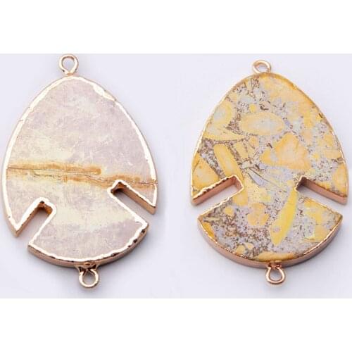 Natural Stone connector Pendants Pendulum Gold Plating agates stone Druzy Pendants gems Jewelry Making natural stone connector