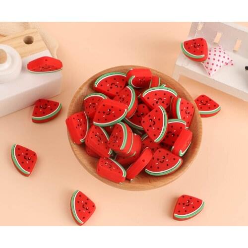 Kovict 50/100/200pc/Lot Mini New watermelon Silicone Beads Baby Dummy Cartoon Pacifier Toy Accessories