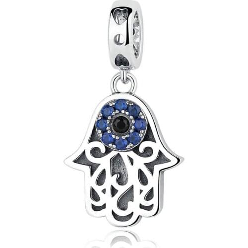Pandach Eye Pandora Series 100% 925 Sterling Silver Blue Wicked Eye Pendant Fit Bracelets & Bangles Fashion Jewelry CMC085a