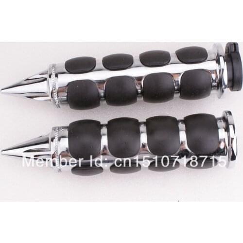 Pair Motorcycle Chrome Hand Grips 1'' 25mm Handlebar For Kawasaki Custom Ninja ZX6R ZX10R 250R 650R EX VN Vulcan
