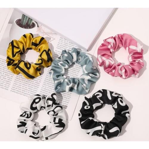 Printing Silk Satin Hair Bands Suitable For Womens Ponytail Hairband Womens or Hair Jewelry Hair Scrunchies SY21