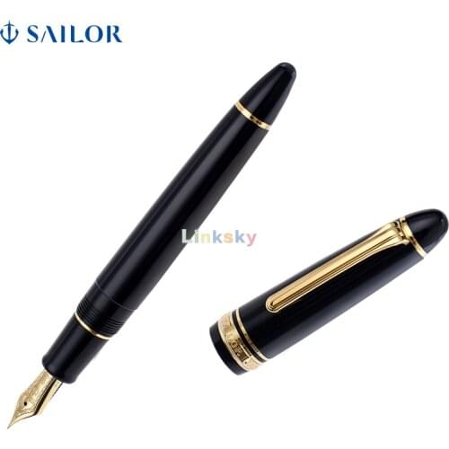 Sailor 1911 Large Black Gold Trim 21K Gold Medium Fine Point Fountain Pen,11-2021-220,11-2024-220, elegance and quality