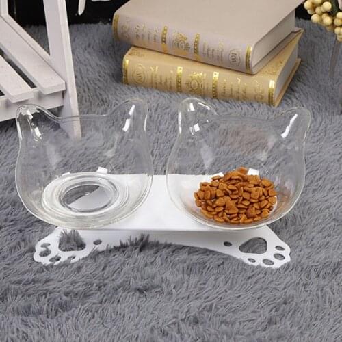 Pet Cat Elevated Bowls Durable Double Bowls Raised Stand Cat Feeding & Watering Supplies Dog Feeder Pet Supplies