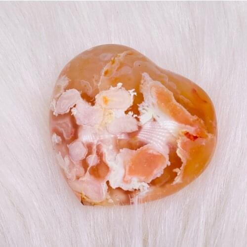 Natural Agate Heart Positive Energy Reiki Gems Crystal Heart Healing