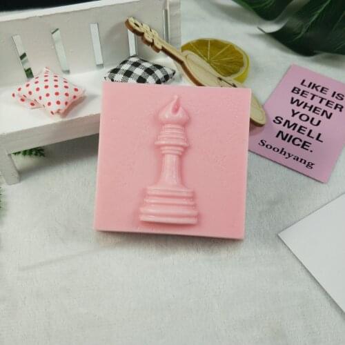 QT0242 PRZY Chess Bishop Silicone Mold Bishop Square Soap Molds Clay Resin Gypsum Chocolate Candle Mold Moulds Eco-friendly