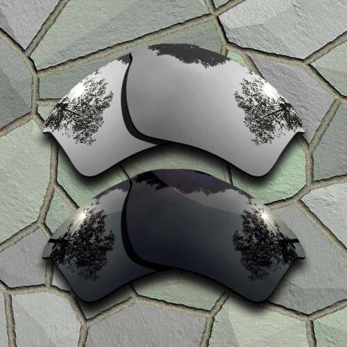 Grey Black&Chrome Sunglasses Polarized Replacement Lenses for Oakley Half Jacket 2.0 XL
