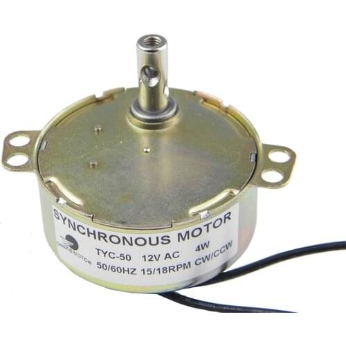 CHANCS Synchronous Motor TYC-50 AC 12V 15-18RPM Electric Motor CW/CCW 4W for Christmas Tree