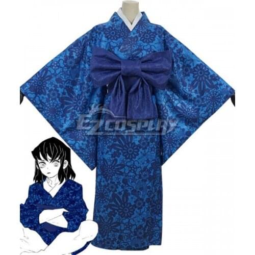 Inosuke Hashibira Blue Kimono Suit Adult Halloween Party Outfit Christmas Kimono Uniform Set Cosplay Costume E001