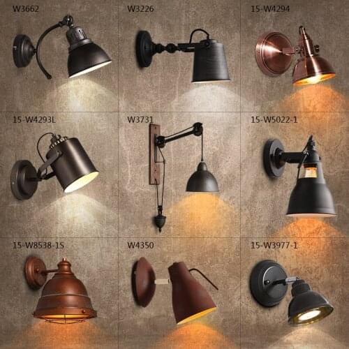 Retro Loft Industrial LED Foldable Modern wall Lamp Adjustable Handle Metal Rustic Loft Lighting Fixtures