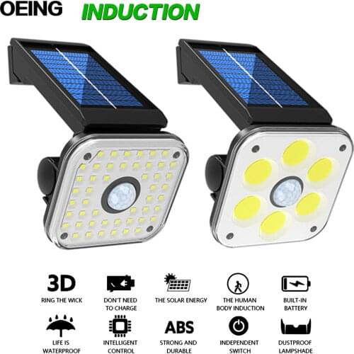Solar Light With Motion Sensor 3 Working Mode Solar Lamp Outdoor Waterproof Security Wall Lighting For Garden Garage Deck Yard