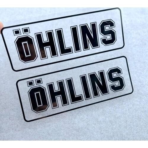 1 Pair Of DIY Reflective Motorcycle Stickers Decorative Fuel Tank Motor Side Car Damping Stickers Logo Pad Fairing OHLINS Ohlins