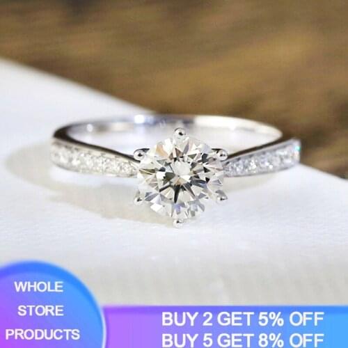 YANHUI Silver 925 Wedding Rings For Women Princess Luxury Propose Engagement Bridal Jewelry Cubic Zirconia Round Fashion Ring