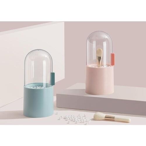Makeup Brush Storage Box Cosmetic Organizer Makeup Brush Barrel Holder Eyebrow Pencil Plastic Box Waterproof Contains Pearls
