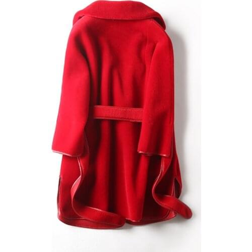 Winter Real Fur Coat Women Clothes 2020 Pu Leather Jacket Wool Fur Coats Double-sided Wear Manteau Femme Hiver KJ1046