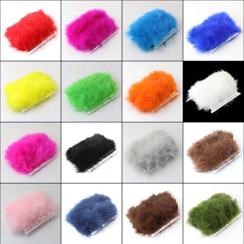 1 Meter Fluffy Turkey Feather Ribbon Dyed Colorful Marabou Feather Trims For Wedding Jewelry Decoration Sewing Accessories 6-8CM