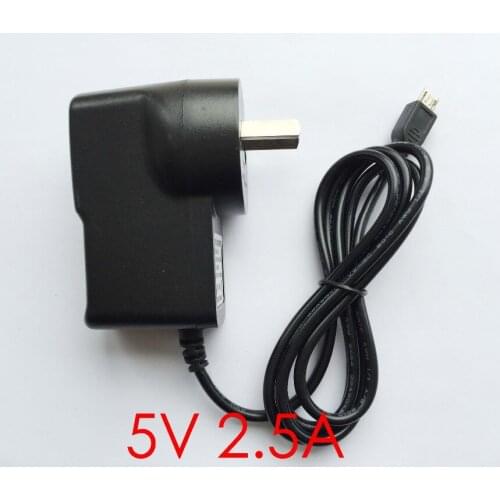 100PCS 5v2.5a High Quality AC100-240V DC 5V 2.5A Micro USB Charger Adapter Power Supply for Raspberry Pi AU Plug 2500mA