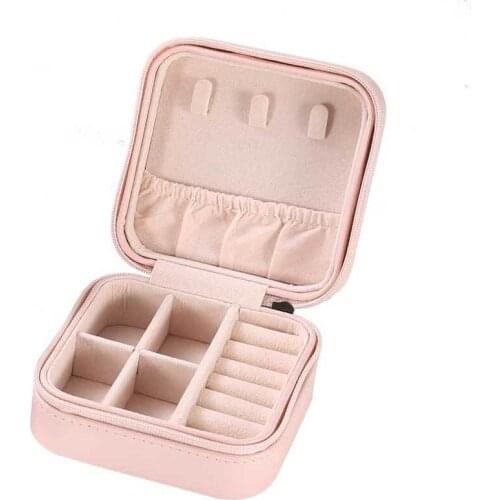 100PCS Small Size Jewelry Organizer Display Travel Jewelry Case Portable Cosmetic Zipper Leather Storage Box Drawers