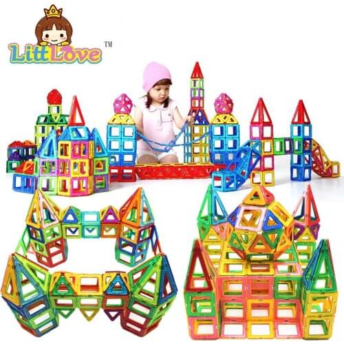 162PCS Big Size Magnetic Designer Construction Building Blocks Toys Technic Plastic Blocks Assembly Children Enlighten Bricks