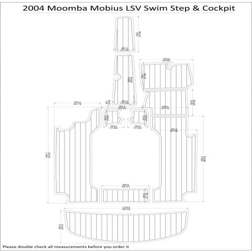 2004 Moomba Mobius LSV Swim Step & Cockpit Pad Boat EVA Teak Decking 1/4" 6mm