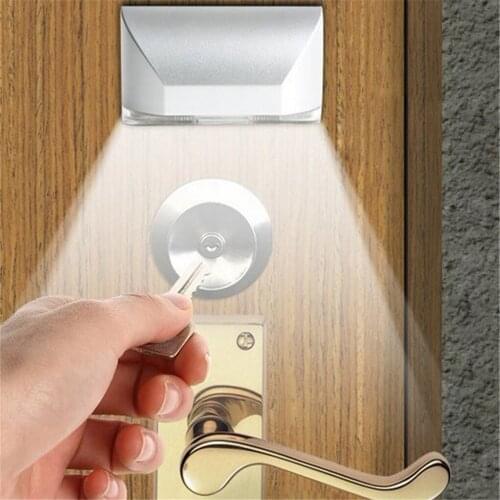 4 LEDs Door Lock Lamp Smart Keyhole Night Light Human Infrared Auto Sensor Lamp Motion Detector LED Light for Hallway Stairway