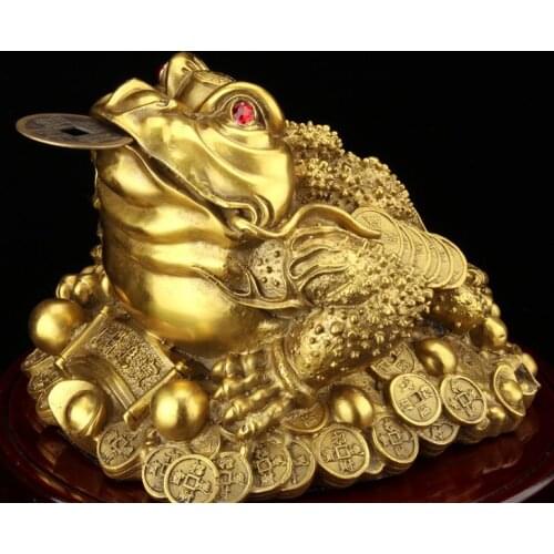 50PCS Feng Shui Toad Money LUCKY Fortune Wealth Chinese Golden Frog Toad Coin Home Office Decoration Tabletop Ornaments Lucky