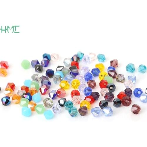 6mm 50pc Shining Rondelle Austria Faceted Crystal Glass Bicone Round Loose Spacer Beads for DIY Bracelet Necklace Jewelry Making
