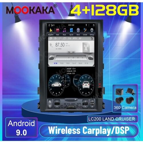 16 Inch Tesla Style Android 9.0 64GB Car GPS Navigation For Toyota Land Cruiser LC200 2008-2015 Multimedia Player Head Unit PX6