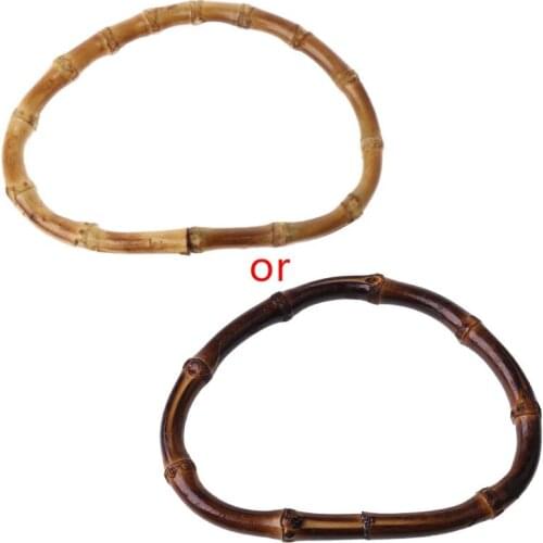 N7MF 1 x D Shape Bamboo Bag Handle for Handcrafted Handbag DIY Bags Accessories Good Quality 13cm
