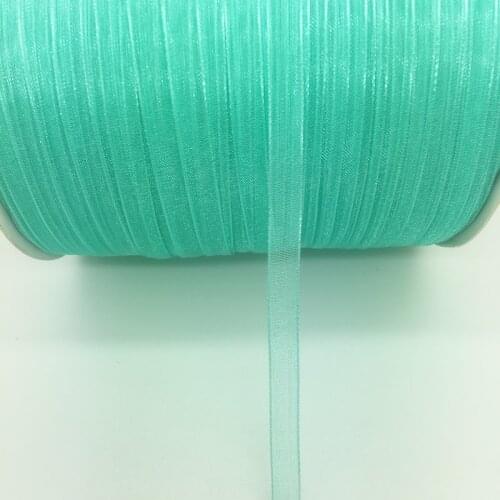 Free Shipping 10yds/lot 1/4" 6mm Cyan Organza Ribbon Bow Hair Wedding Decoration Lace Crafts