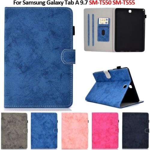 For Samsung Galaxy Tab A 9.7 Case SM-T550 SM-T555 Luxury Wallet Card Slots Protective Tablet Funda For Samsung Tab A 9.7 Cover