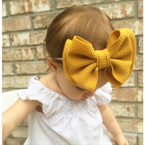 Double Corn Grain Big Bow Headband Baby newborn Wide bows cute Hairbands Fabric DIY Turban children Hair Accessories