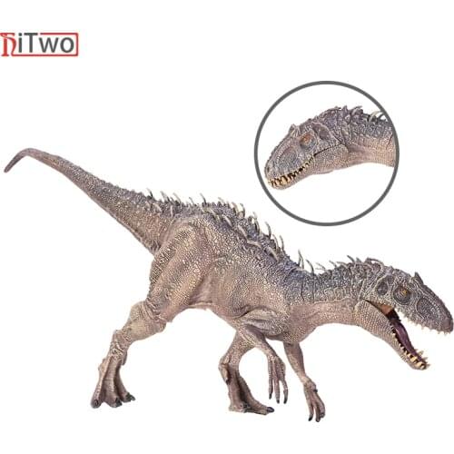HiTwo Jurassic Indominus Rex Action Figures Open Mouth Savage Tyrannosaurus Dinossauro World Animals Model Toy For Kids Gift