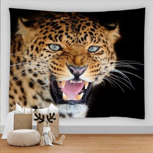 Leopard tapestry Mandala Tapestry Hippie Macrame Tapestry Wall Hanging Psychedelic Boho Decor Witchcraft Tapestry