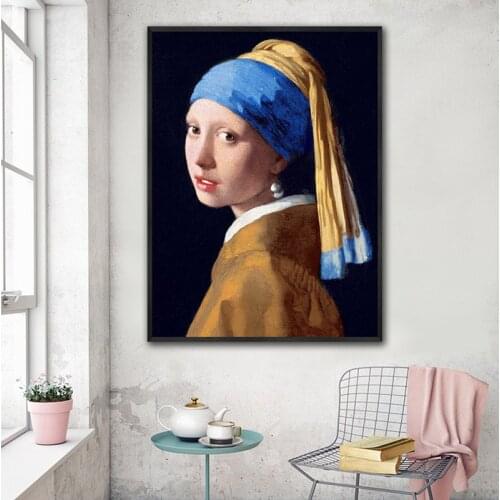 GoldLife Famous Portrait Canvas Painting Beautiful Girl Wall Art Painting Europe Print Poster Painting for Living Room No Frame