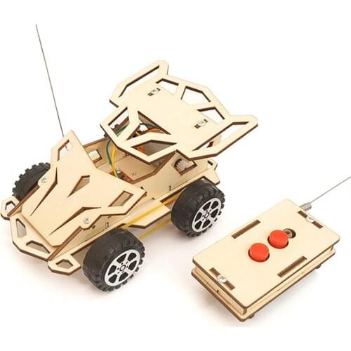 Rc toys car 18 years old collection Assembled Electric Remote Control Jeep Wooden Puzzle STEM Toy Racing Car