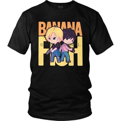 Kawaii Banana Fish Ash Lynx Eiji Okumura T Shirts Men Short Sleeve Cotton T-shirt Japan Manga Tee Harajuku Tshirt Gift